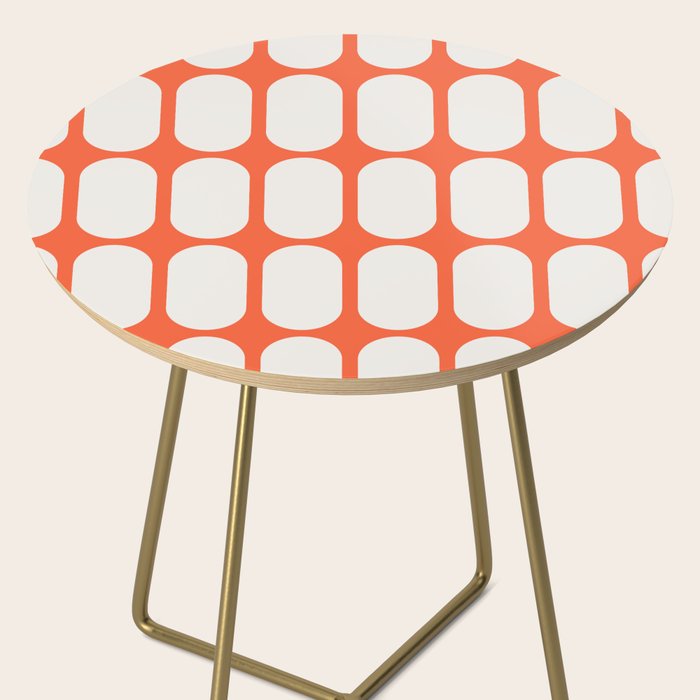 Midcentury Modern Retro Abstract Capsule Inspired Geometric Shapes in Minimalist Graphic Orange Side Table Gallery Image 2