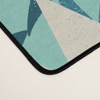 Tropical geometric flowers and plants on turquoise background Desk Mat Gallery Image 4