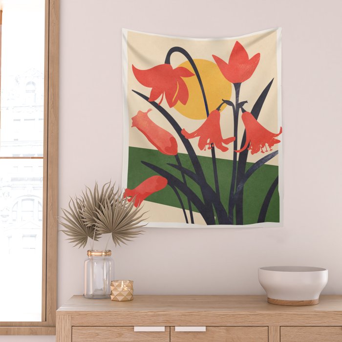 Colorful Bloomscape 2 Wall Tapestry Gallery Image 2