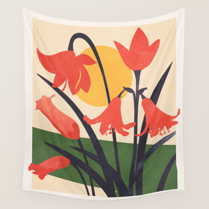 Colorful Bloomscape 2 Wall Tapestry Gallery Image 4