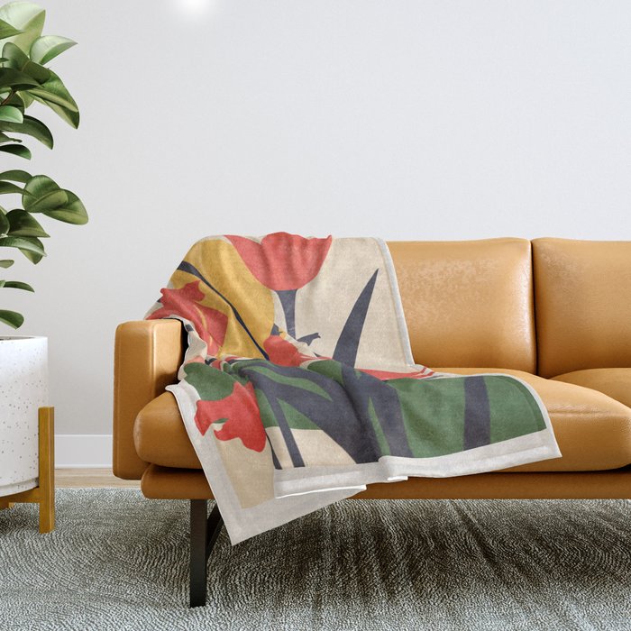 Colorful Bloomscape 2 Throw Blanket Gallery Image 1