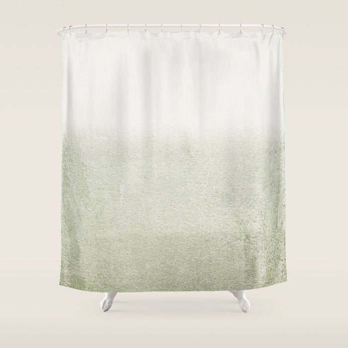 FADING GREEN SAGE Shower Curtain Gallery Image 1