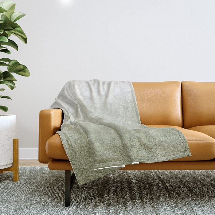 FADING GREEN SAGE Throw Blanket Gallery Image 1