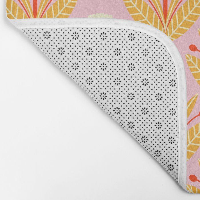 Happy White Dahlias - Pattern Bath Mat Gallery Image 2