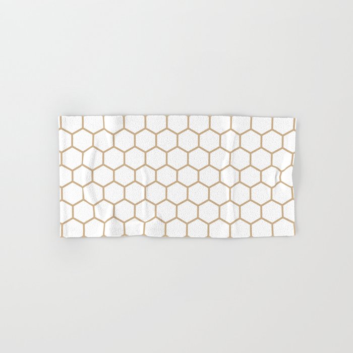 Honeycomb (Tan & White Pattern) Bath Towel Gallery Image 1