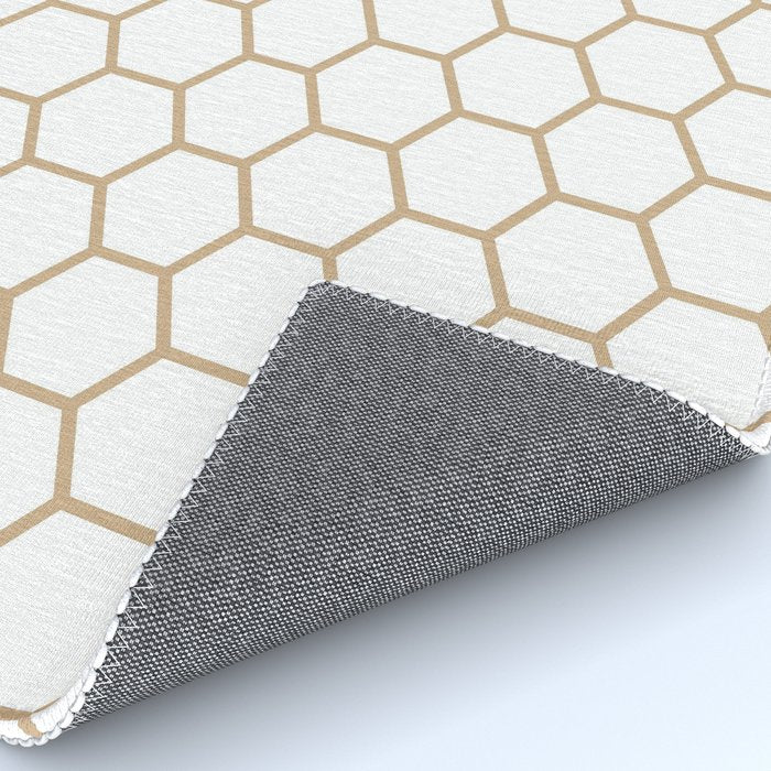 Honeycomb (Tan & White Pattern) Rug Gallery Image 4