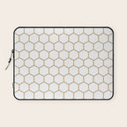 Honeycomb (Tan & White Pattern) Laptop Sleeve Gallery Image 1