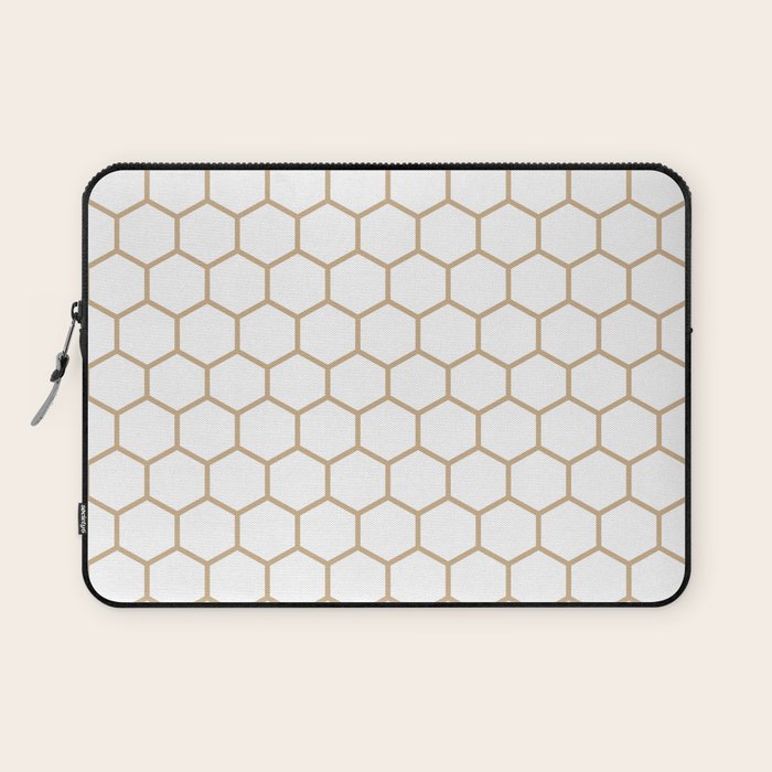 Honeycomb (Tan & White Pattern) Laptop Sleeve Gallery Image 1