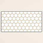 Honeycomb (Tan & White Pattern) Desk Mat Gallery Image 3