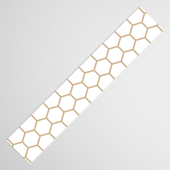 Honeycomb (Tan & White Pattern) Table Runner Gallery Image 3