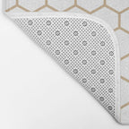 Honeycomb (Tan & White Pattern) Bath Mat Gallery Image 2