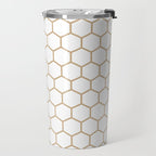 Honeycomb (Tan & White Pattern) Travel Mug Gallery Image 2