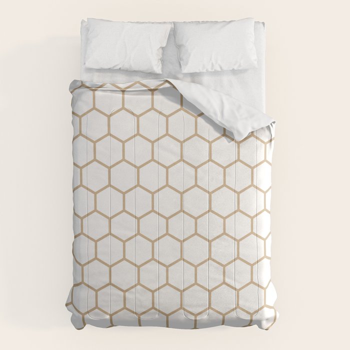 Honeycomb (Tan & White Pattern) Comforter Gallery Image 6
