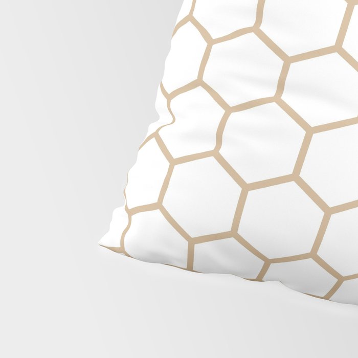 Honeycomb (Tan & White Pattern) Pillow Sham Gallery Image 4