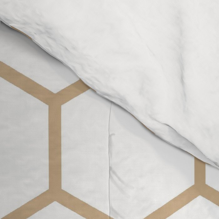 Honeycomb (Tan & White Pattern) Comforter Gallery Image 4
