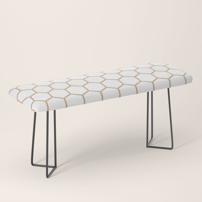 Honeycomb (Tan & White Pattern) Bench Gallery Image 1