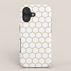 Honeycomb (Tan & White Pattern) iPhone Case Gallery Image 1