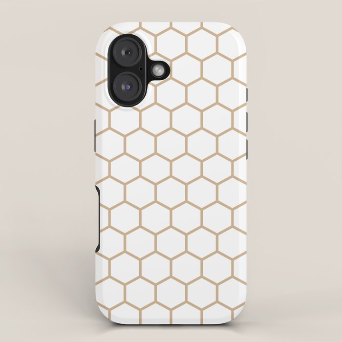 Honeycomb (Tan & White Pattern) iPhone Case Gallery Image 1