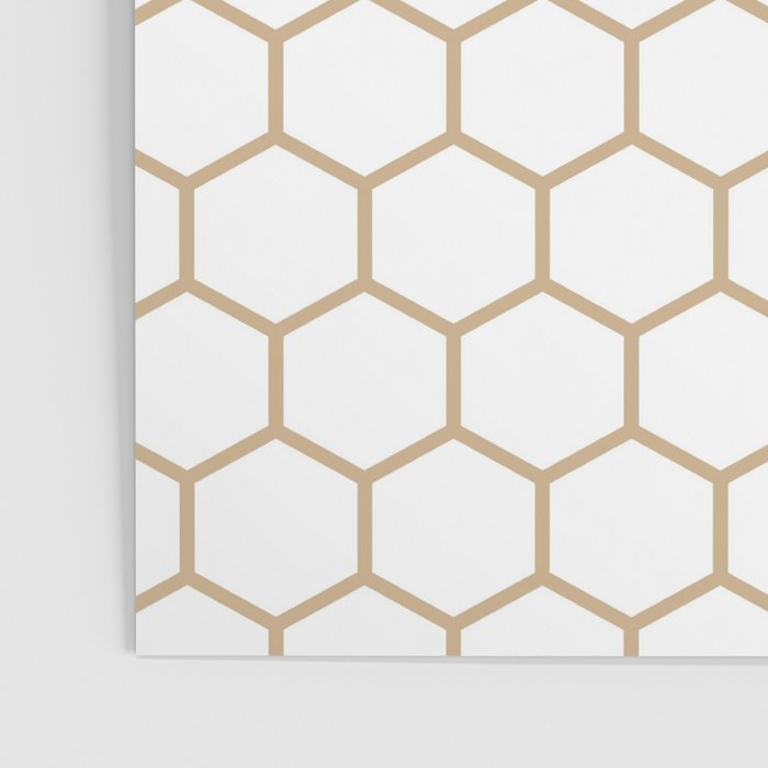 Honeycomb (Tan & White Pattern) Poster Gallery Image 3