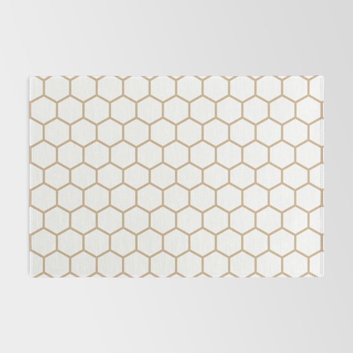 Honeycomb (Tan & White Pattern) Rug Gallery Image 2