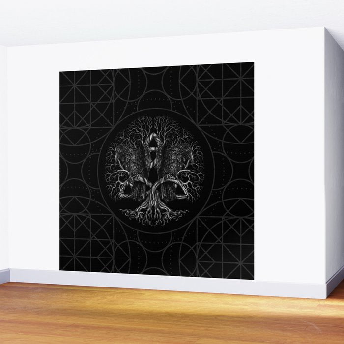 Tree of life -Yggdrasil with ravens Wall Mural Gallery Image 2