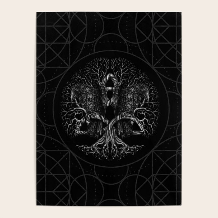 Tree of life -Yggdrasil with ravens Poster Gallery Image 4