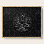Tree of life -Yggdrasil with ravens Serving Tray Gallery Image 1