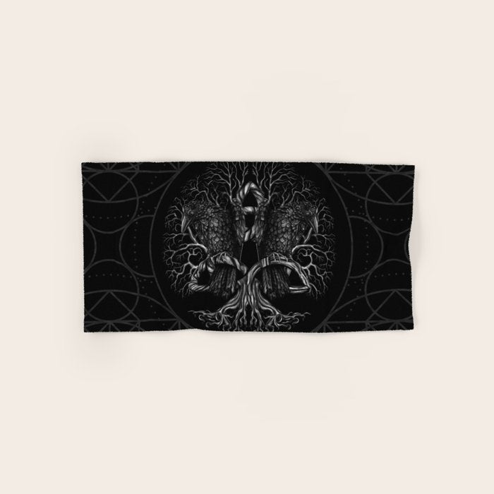 Tree of life -Yggdrasil with ravens Towels Gallery Image 1