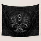 Tree of life -Yggdrasil with ravens Wall Tapestry Gallery Image 4