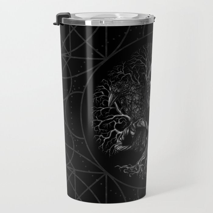 Tree of life -Yggdrasil with ravens Travel Mug Gallery Image 3