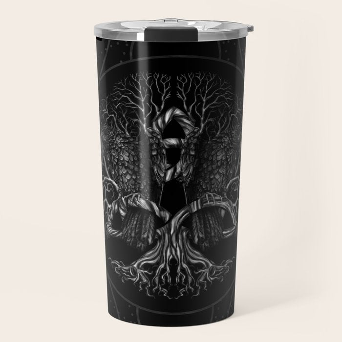 Tree of life -Yggdrasil with ravens Travel Mug Gallery Image 1