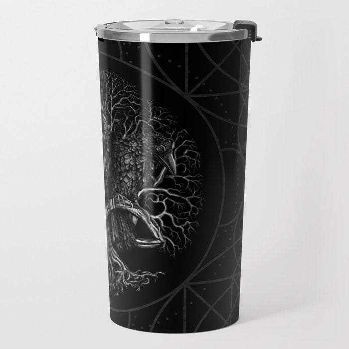 Tree of life -Yggdrasil with ravens Travel Mug Gallery Image 2