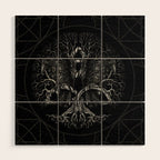 Tree of life -Yggdrasil with ravens Wood Wall Art Gallery Image 1