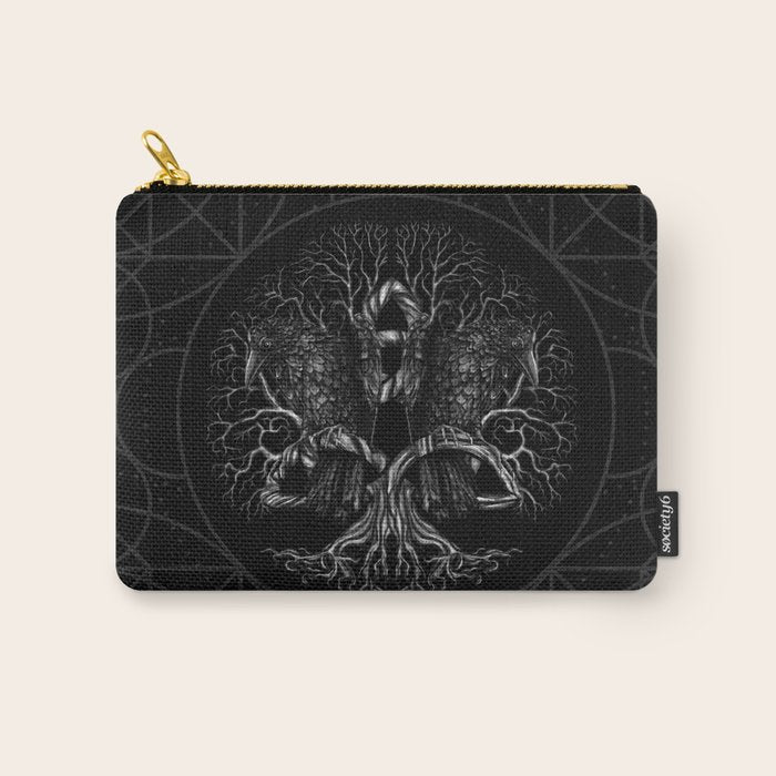 Tree of life -Yggdrasil with ravens Carry All Pouch Gallery Image 1