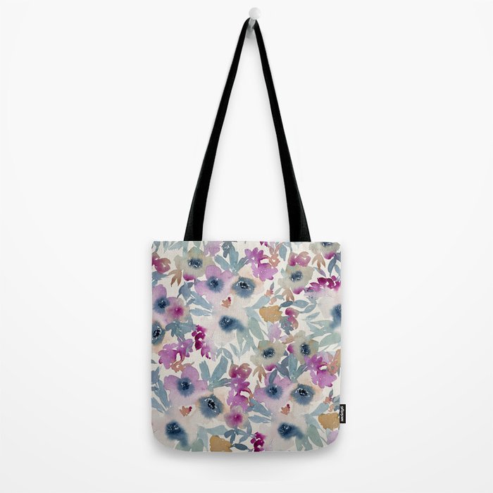 Abby Watercolor Florals Tote Bag Gallery Image 2