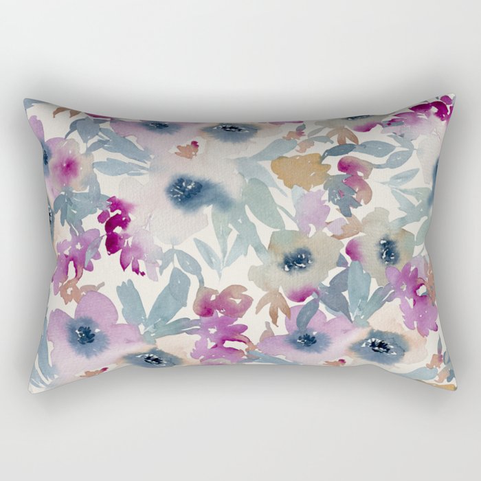 Abby Watercolor Florals Rectangular Pillow Gallery Image 1