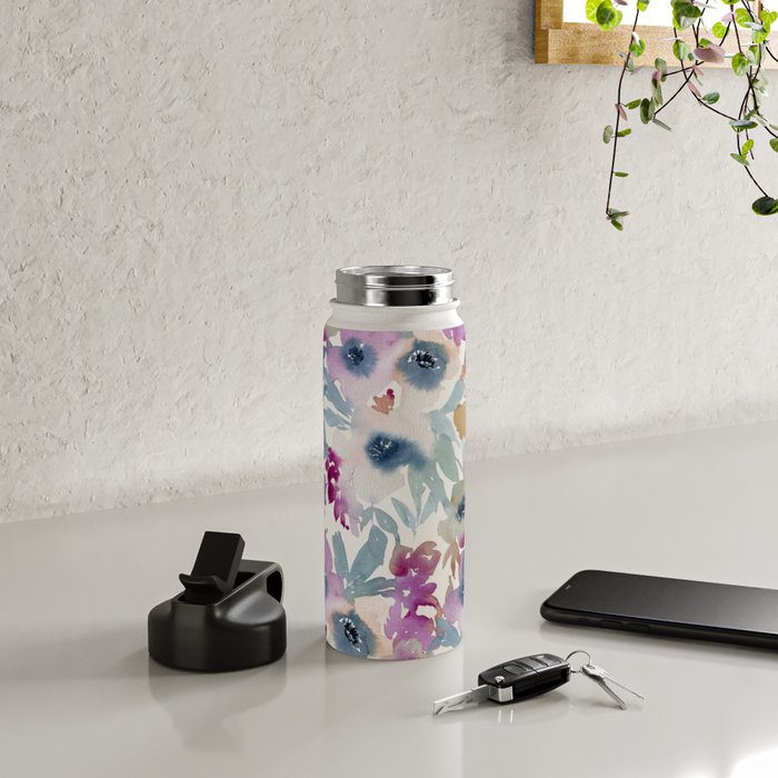 Abby Watercolor Florals Water Bottle Gallery Image 4