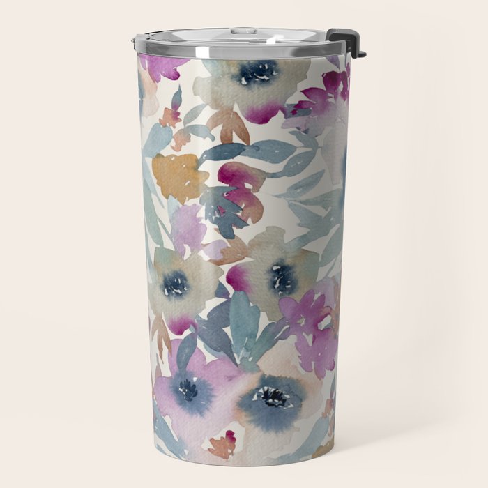 Abby Watercolor Florals Travel Mug Gallery Image 2