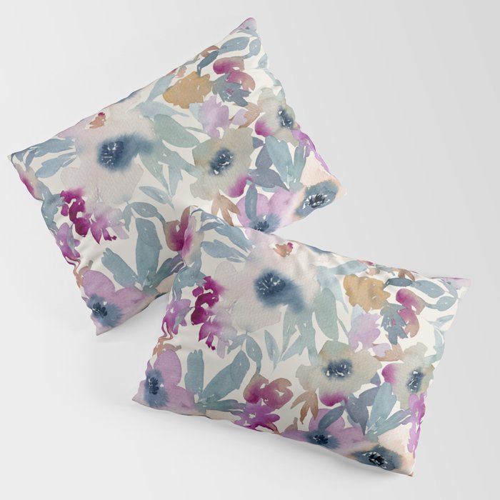 Abby Watercolor Florals Pillow Sham Gallery Image 1