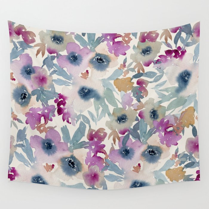 Abby Watercolor Florals Wall Tapestry Gallery Image 4