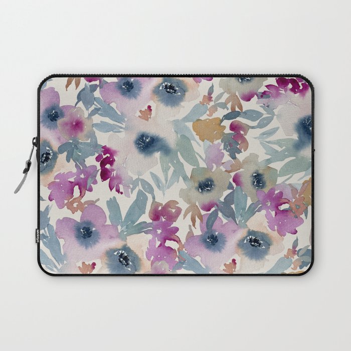 Abby Watercolor Florals Laptop Sleeve Gallery Image 1