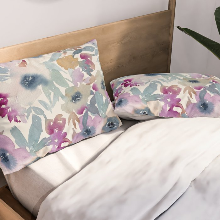 Abby Watercolor Florals Pillow Sham Gallery Image 2