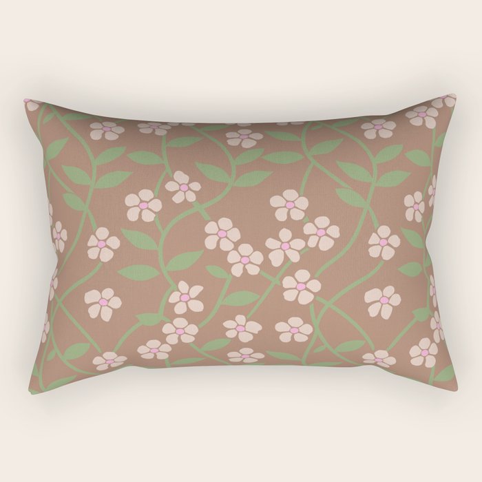 MILLIE TRELLIS MOCHA Inspired by PANTONE 17 1230 Mocha Mousse Rectangular Pillow Gallery Image 2
