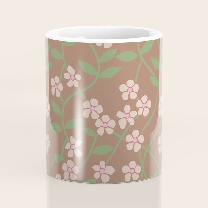 MILLIE TRELLIS MOCHA Inspired by PANTONE 17 1230 Mocha Mousse Coffee Mug Gallery Image 4