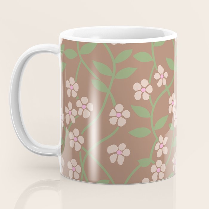 MILLIE TRELLIS MOCHA Inspired by PANTONE 17 1230 Mocha Mousse Coffee Mug Gallery Image 3
