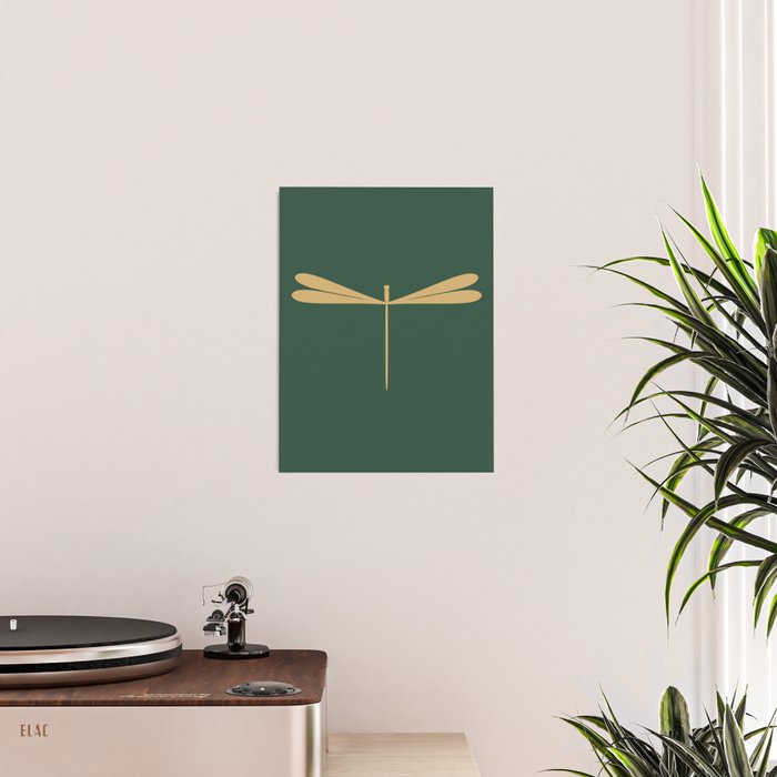 Dragonfly Pattern XVII Kelly Green Poster Gallery Image 2