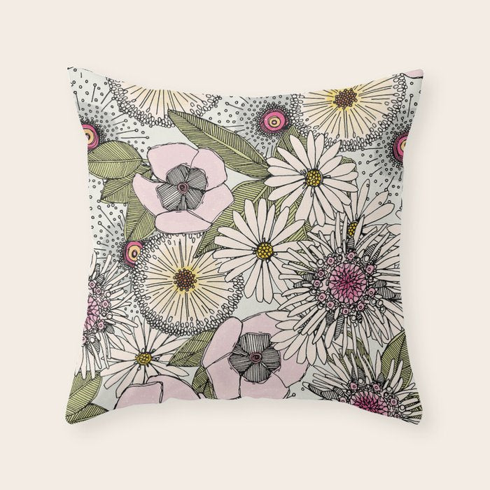 Australian garden chalk Throw Pillow Gallery Image 6