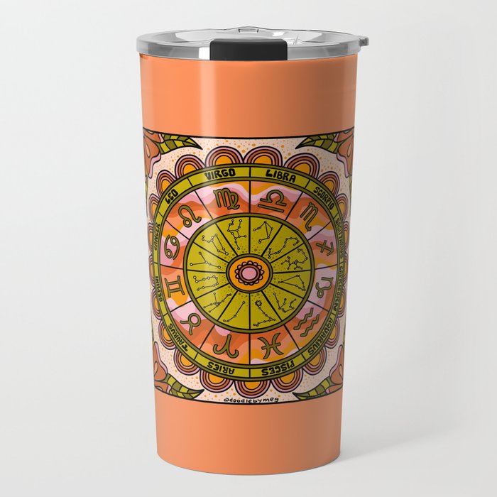 Retro Zodiac Wheel Travel Mug Gallery Image 1