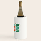 Retro Christmas Thermoses Red Pink and Green on White Wine Chiller Gallery Image 3
