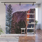 Magical Firefall - golden sunlight, on Horsetail Falls in Yosemite National Park photograph print Wall Mural Gallery Image 1